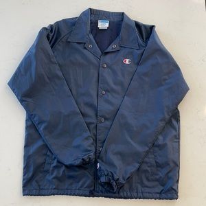 Mens Large Champion  Navy Blue Windbreaker Jacket